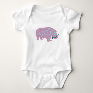 Roze Hippopotamus Baby Jersey Bodysuit