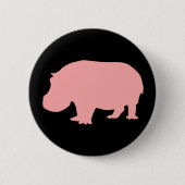 Roze Hippopotamus Ronde Button 5,7 Cm (Voorkant)