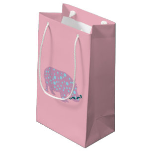 Roze Hippopotamus snor geschenkzak Klein Cadeauzakje