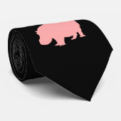 Roze Hippopotamus Stropdas (Opgerold)