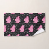 Roze Hippos Cute Hippopotamus Smilling Face Bad Handdoek (Handdoek)