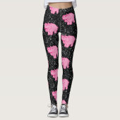 Roze Hippos Cute Hippopotamus Smilling Face Leggings (Voorkant)