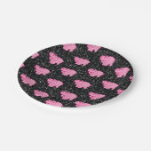 Roze Hippos Cute Hippopotamus Smilling Face Papieren Bordje (Gekanteld)