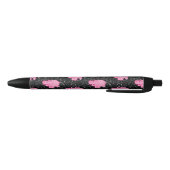Roze Hippos Cute Hippopotamus Smilling Face Zwarte Inkt Pen (Bodem)