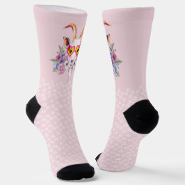 Roze hipster Goat HoofPrints Socks Sokken