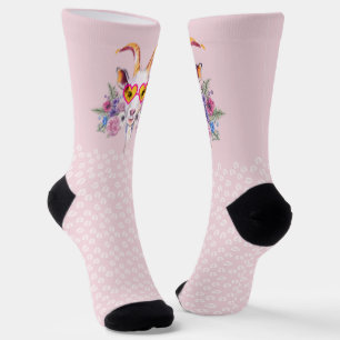 Roze hipster Goat HoofPrints Socks Sokken