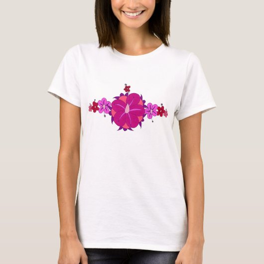 Roze Hisbiscus T-shirt (Voorkant)