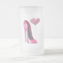 Roze hitte en Stiletto-schopplaat High Hiel Art Matglas Bierpul