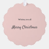 roze Ho Kerst aangepaste Ornament Kaart (Achterkant)