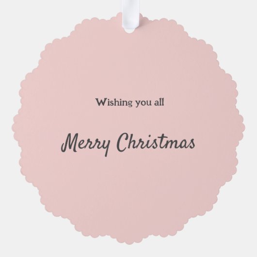 roze Ho Kerst aangepaste Ornament Kaart (Achterkant)