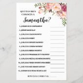 Roze Hoe goed ken je moeder tweetalige kaart? Flyer (Achterkant)