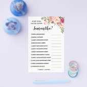 Roze Hoe goed ken je moeder tweetalige kaart? Flyer (Enkel)