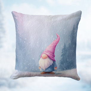 Roze Hoed Winterkabouter Kussen