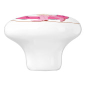 Roze Hoefijzer Cowgirl Keramische Knop (Zijkant)