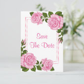 roze hoek Bouquets 100th Save the Date (Staand voorkant)