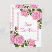  roze hoek Bouquets 60th Save the Date (Voorkant / Achterkant)