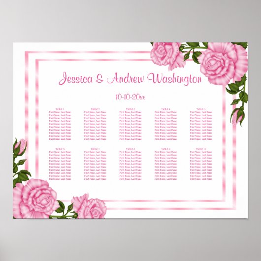  roze hoek Bouquets weddenschapenkaart Poster (Voorkant)