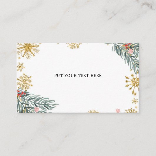 Roze hoes Oh wat een leuke winterkaart Informatiekaartje (Voorkant)