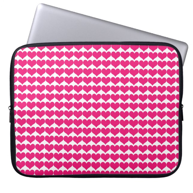 Roze hoes van het Cute Hearts-laptophoes (Voorkant)