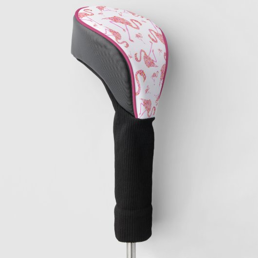Roze Hoesje Flamingo Driver Golfheadcover (Schuin)