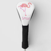 Roze Hoesje Flamingo Driver Golfheadcover (Voorkant)