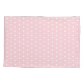 Roze Hoesje van de Polka Dot Flower Monogrammed Pi Kussensloop (Achterkant)