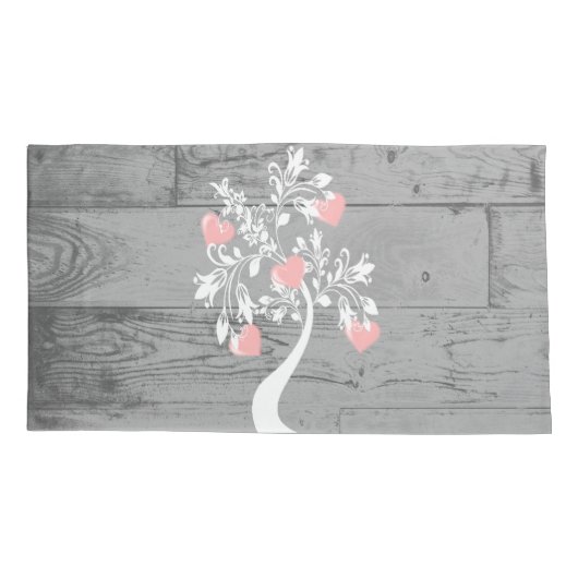 Roze Hoesje van het hart Gepersonaliseerd Pillow Kussensloop (Achterkant-Links)