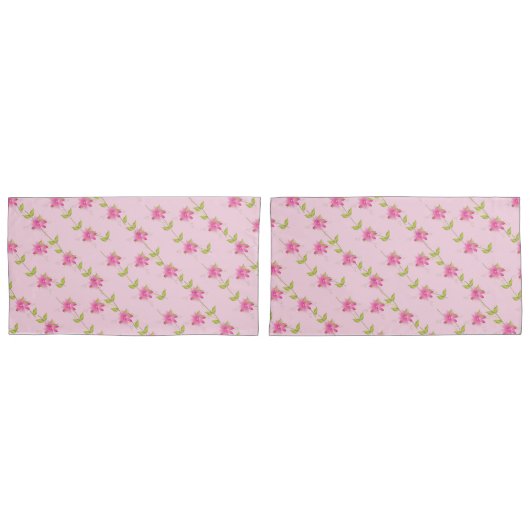 Roze Hoesjes van Floral Kussensloop (Voorkant-Set)