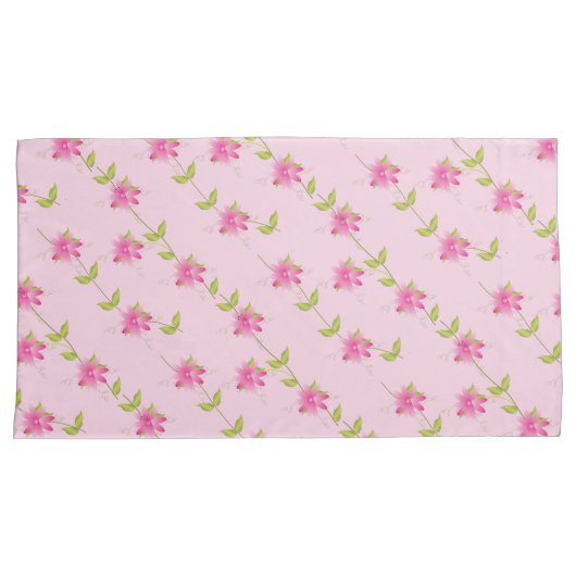 Roze Hoesjes van Floral Kussensloop (Voorkant-Rechts)