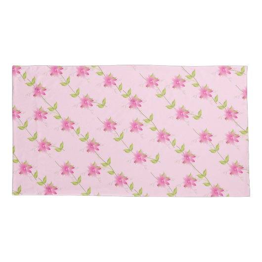 Roze Hoesjes van Floral Kussensloop (Achterkant-Links)