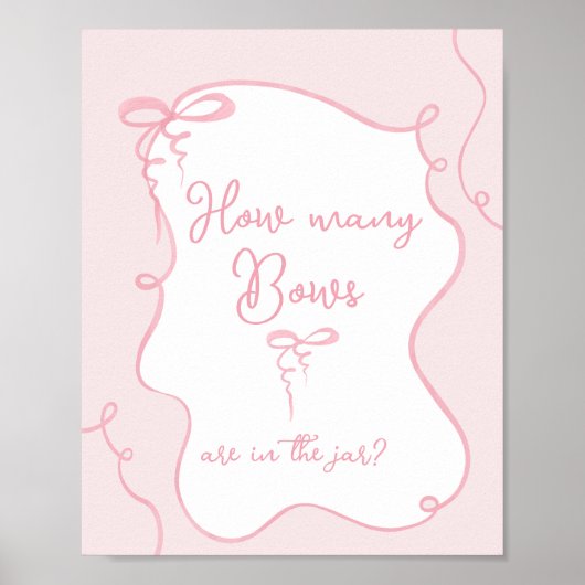 Roze Hoeveel Bogen er in het baby shower van de po Poster (Voorkant)