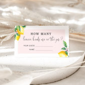 Roze Hoeveel citroenkoppen omhullingskaart Informatiekaartje