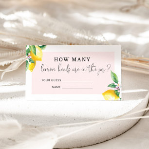 Roze Hoeveel citroenkoppen omhullingskaart Informatiekaartje