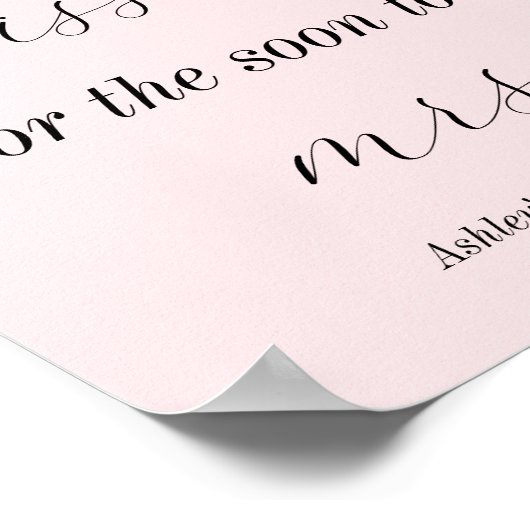 Roze Hoeveel Kusjes Bruidsfeest Spellen Poster (Hoek)