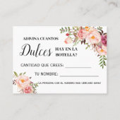 Roze Hoeveel snoepjes spelen tweetalige douchekaar Plaatskaartje (Achterkant)