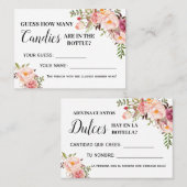 Roze Hoeveel snoepjes spelen tweetalige douchekaar Plaatskaartje (Voorkant / Achterkant)