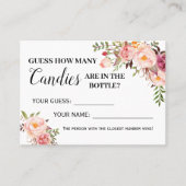 Roze Hoeveel snoepjes spelen tweetalige douchekaar Plaatskaartje (Voorkant)