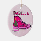 Roze hofschoen gepersonaliseerd keramisch ornament (Rechts)