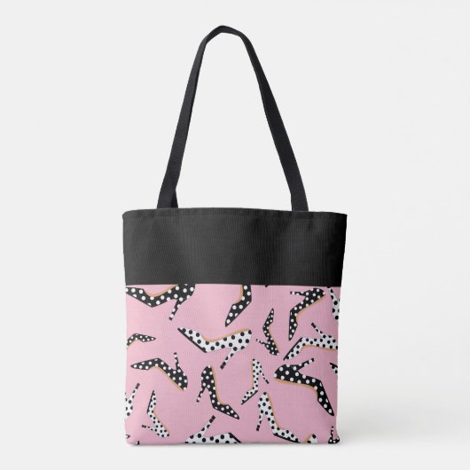 Roze Hoge Hak Charm Tote Bag (Achterkant)