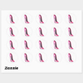 Roze Hoge Hak Schoen Kunst Ronde Stickers (Vel)