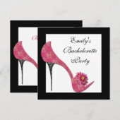 Roze Hoge Hak Schoenen Bachelorette Party Kaart (Voorkant / Achterkant)
