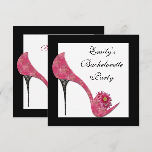 Roze Hoge Hak Schoenen Bachelorette Party Kaart