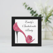 Roze Hoge Hak Schoenen Bachelorette Party Kaart (Staand voorkant)