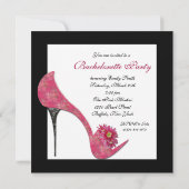 Roze Hoge Hak Schoenen Bachelorette Party Kaart (Achterkant)