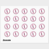 Roze Hoge Hak Stiletto Schoen Kunst & Harten Ronde Sticker (Vel)