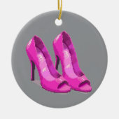 Roze hoge hakken 64-Bit pixel art stijl ornament (Voorkant)