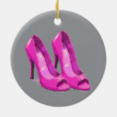 Roze hoge hakken 64-Bit pixel art stijl ornament (Achterkant)