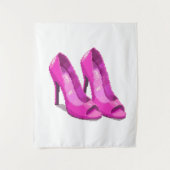 Roze Hoge Hakken 64-Bit Pixel Art Stijl Wandkleed (Voorkant)