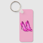 Roze hoge hakken 64-bits pixel art stijl sleutelhanger (Voorkant)