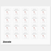 Roze Hoge Hakken Bruidsdouche Vierkante Sticker (Vel)